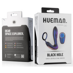 HUEMAN Cockring + Plug vibrant Black Hole Hueman 11 x 3.3cm